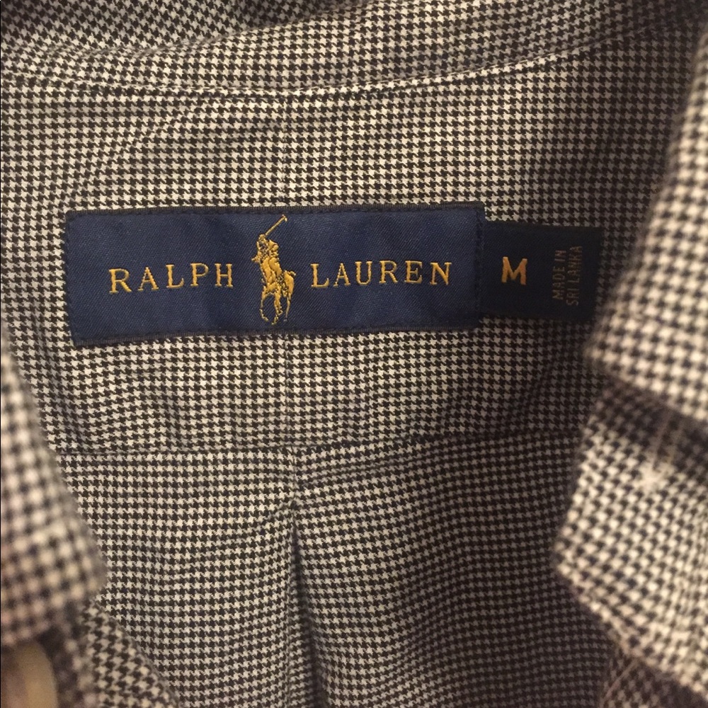 🐎RALPH LAUREN M B&W Houndstooth Dress Shirt - Picture 4 of 4